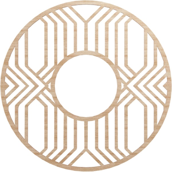 Ekena Millwork Empire Wood Fretwork Pierced Ceiling Medallion, Alder, 32"OD x 11 3/4"ID x 1/4"T CMWP32X32X0250EPAL - main